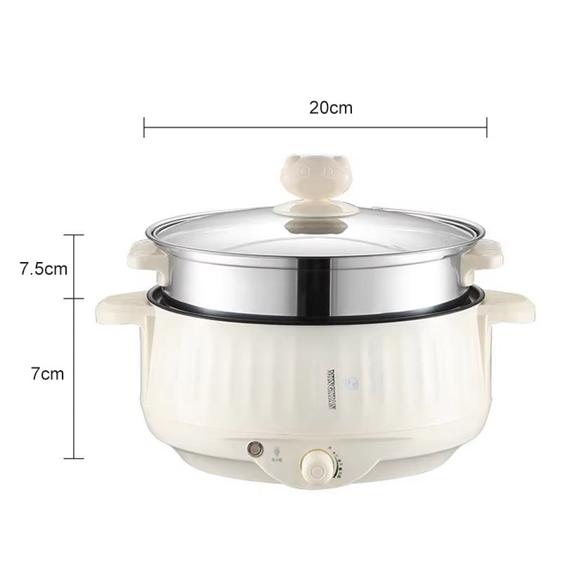 Non-Stick Multi Cookers Double Layer Electric Pot 1.7L