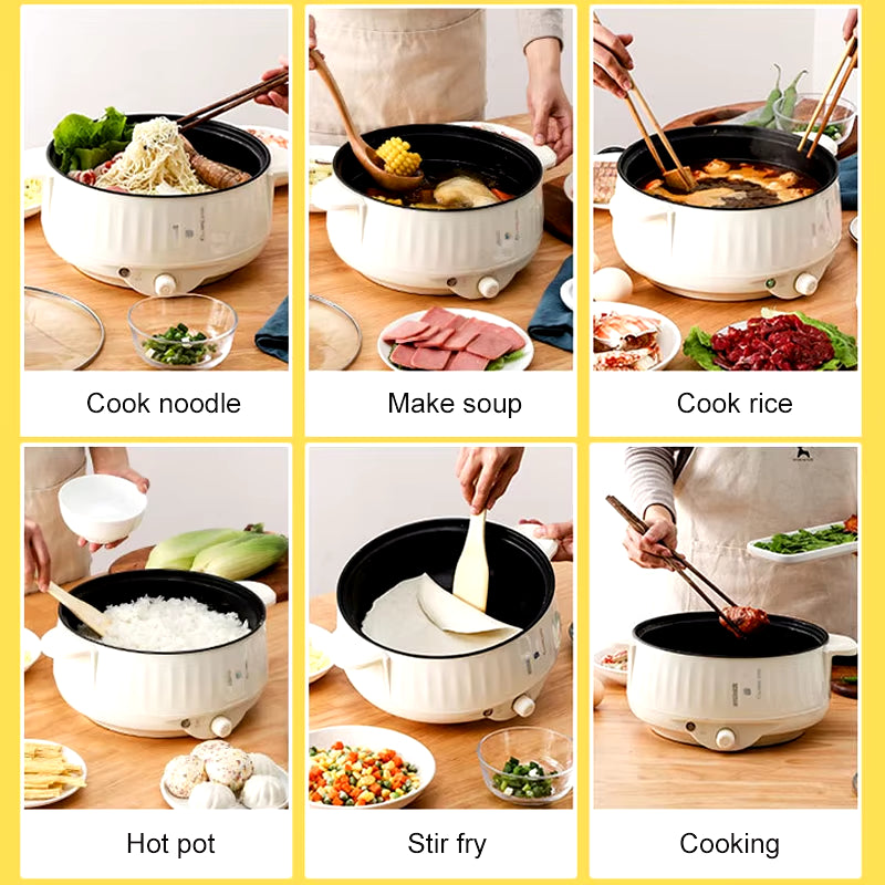 Non-Stick Multi Cookers Double Layer Electric Pot 1.7L