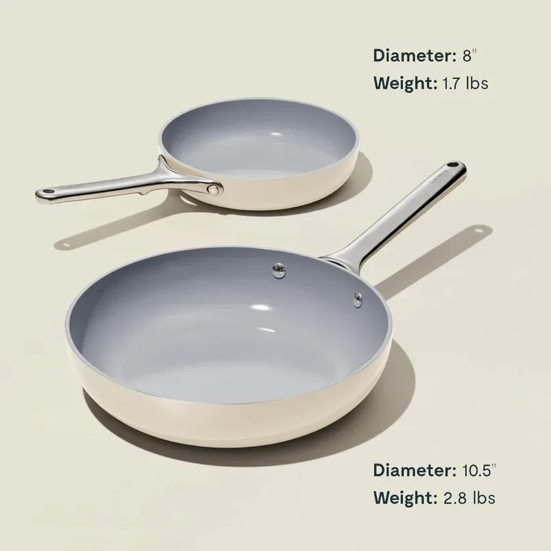 Fry Pan Duo | Non-stick Ceramic Frying Pan (20cm & 27cm) | Non Toxic, PTFE & PFOA Free, Oven Safe