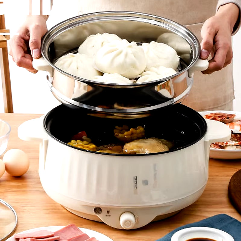 Non-Stick Multi Cookers Double Layer Electric Pot 1.7L